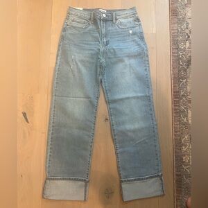 Sneak Peek Blue Ankle Cropped Jeans with Vintage Wash